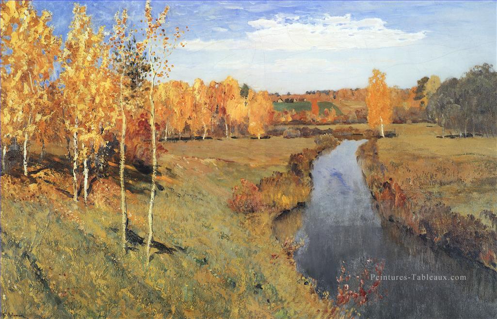levitan zolotaya osen Isaac Levitan ruisseau paysage automne Peintures à l'huile